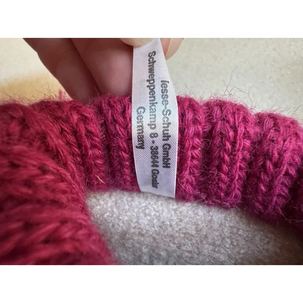 Garnet Hill Kids Wool Alpaca Animal Slippers Girls Size 13 Purple Pink
